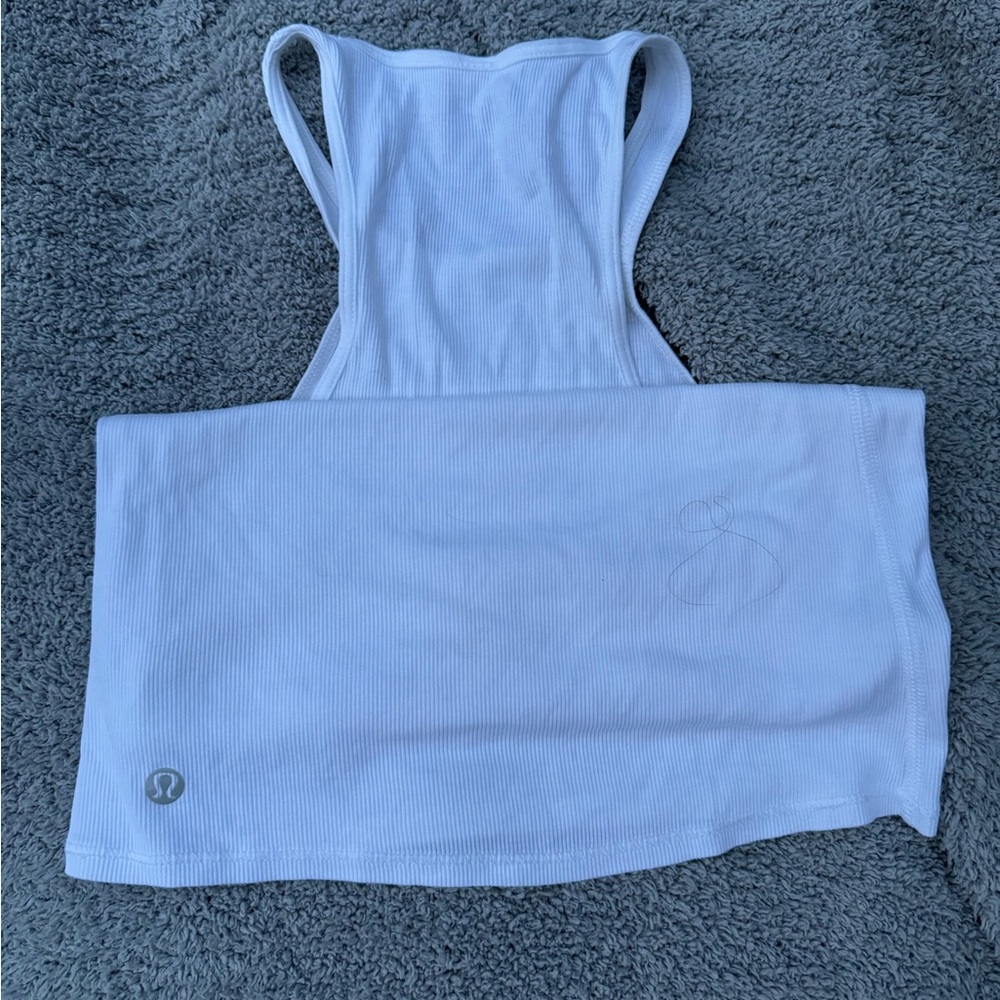 Lululemon White Ribbed Tank - Picture 4 of 10